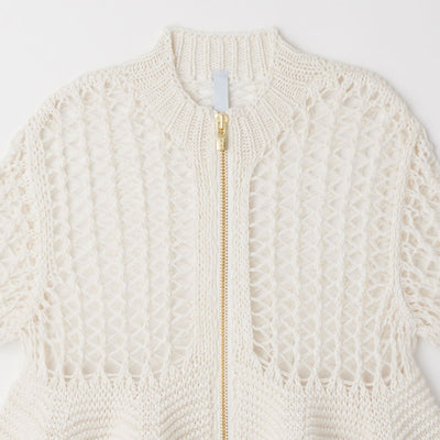 【CFCL/シーエフシーエル】<br>POTTERY LOW GAUGE GLITTER ZIP CARDIGAN <br>CF010KE178JP00