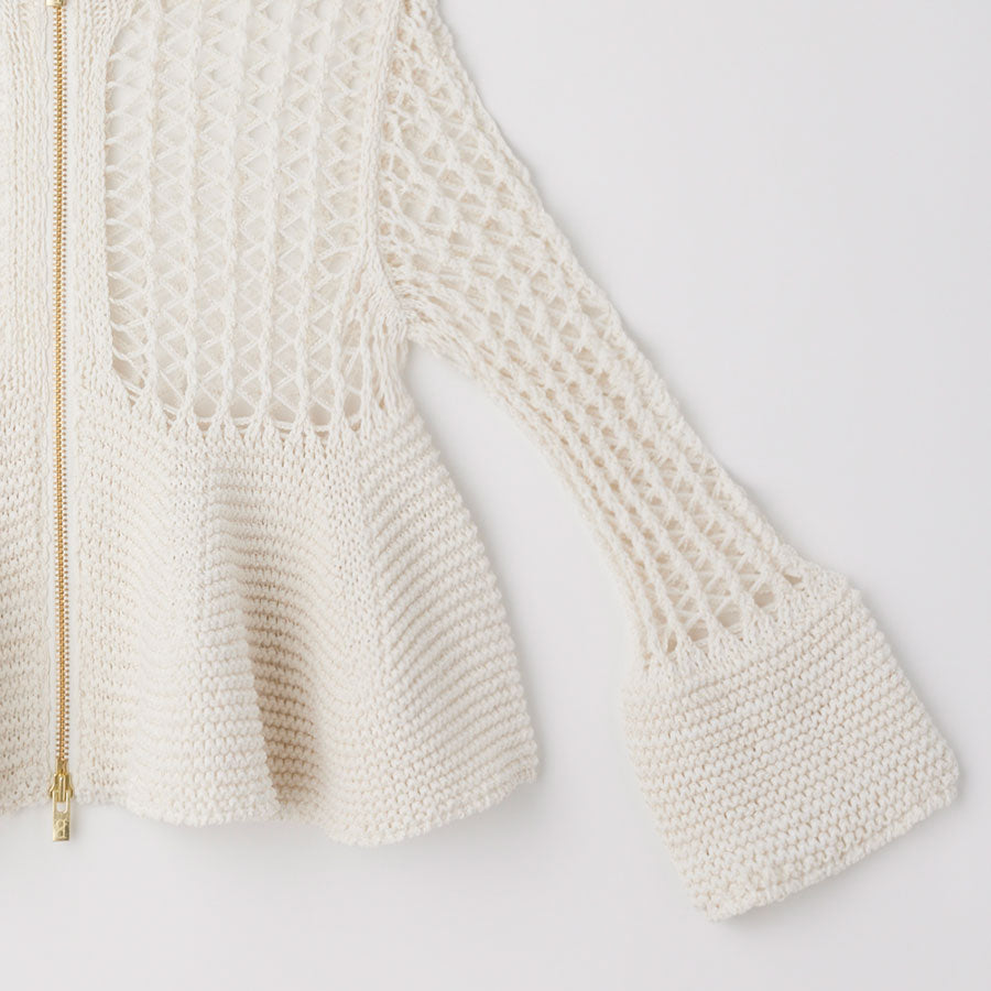【CFCL/シーエフシーエル】<br>POTTERY LOW GAUGE GLITTER ZIP CARDIGAN <br>CF010KE178JP00
