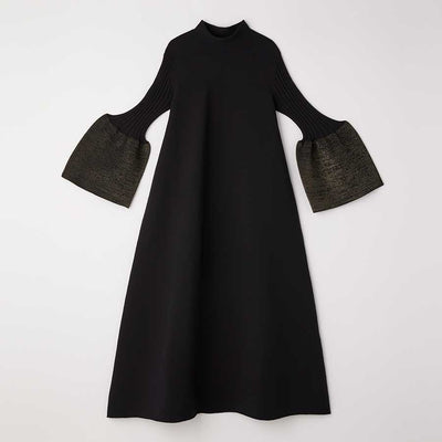 【CFCL/シーエフシーエル】<br>POTTERY GLITTER MOCKNECK LONG BELL SLEEVE FLARE DRESS <br>CF010KH128JM00
