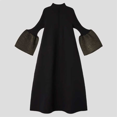 【CFCL/シーエフシーエル】<br>POTTERY GLITTER MOCKNECK LONG BELL SLEEVE FLARE DRESS <br>CF010KH128JM00