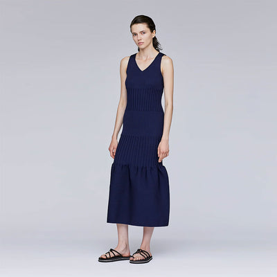 【CFCL/シーエフシーエル】<br>FLUTED V-NECK SLEEVELESS MERMAID DRESS <br>CF009KH071