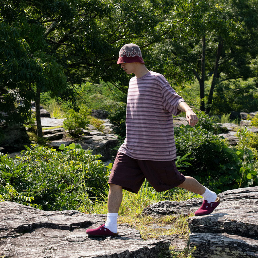 【SEDAN ALL-PURPOSE/セダンオールパーパス】<br>Jacquard Striped S/S Tee <br>SD25S-CT08