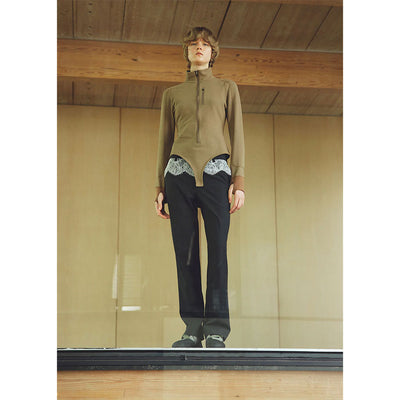 【FUMIKA UCHIDA/フミカウチダ】 <br>SUITING LACE WAIST PANTS <br>W-PT003