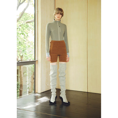 【FUMIKA UCHIDA/フミカウチダ】 <br>SHETLAND RIB STITCH TIGHT-HIGH SOCKS <br>W-GD001