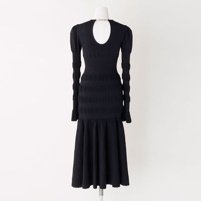 【FETICO/フェティコ】STRIPE KNIT MIDI DRESS <br>FTC234-0709