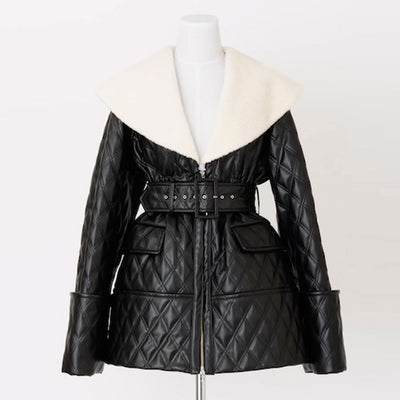 【FETICO/フェティコ】 <br>FAUX-LEATHER QUILTED JACKET <br>FTC244-0202