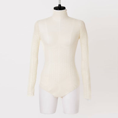 【FETICO/フェティコ】 <br>LACE KNIT HIGH NECK BODYSUIT <br>FTC244-0712