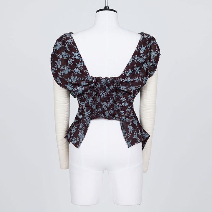 VELVET TULLE SHIRRING TOP(1 BLACK): FETICO: WOMENS