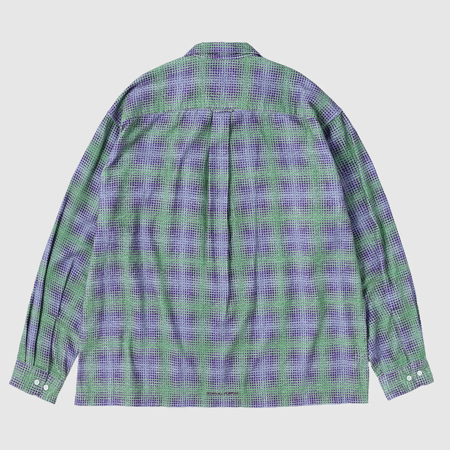 【SEDAN ALL-PURPOSE/セダンオールパーパス】<br>Printed Plaid Flannel Open Collar Shirt <br>SD25F-SH02