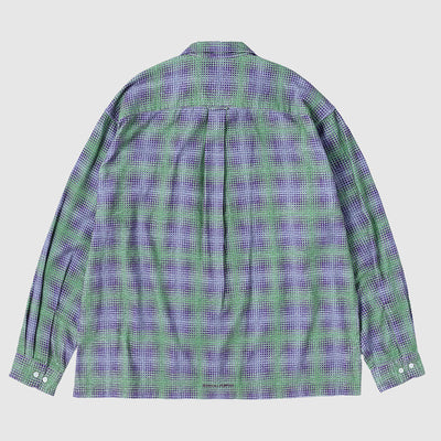 【SEDAN ALL-PURPOSE/セダンオールパーパス】<br>Printed Plaid Flannel Open Collar Shirt <br>SD25F-SH02