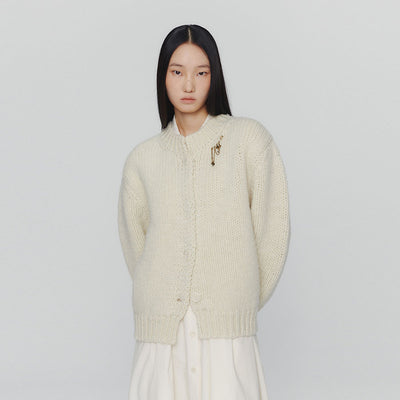 【AMOMENTO/アモーメント】<br>HAND KNITTED CARDIGAN <br>AM24FWW01CD