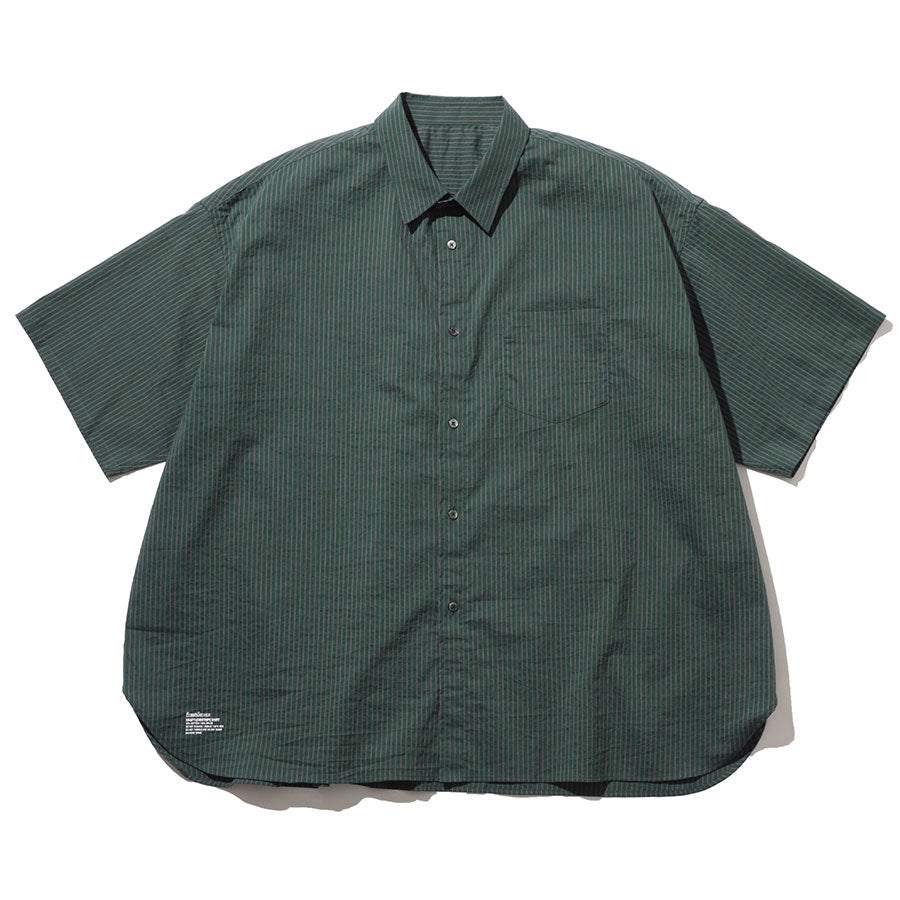 フレッシュサービスグリーンストライプオーバーシルエットシャツ FreshService/フレッシュサービス】HRAFTeX® S/S STRIPE SHIRT FSC262
