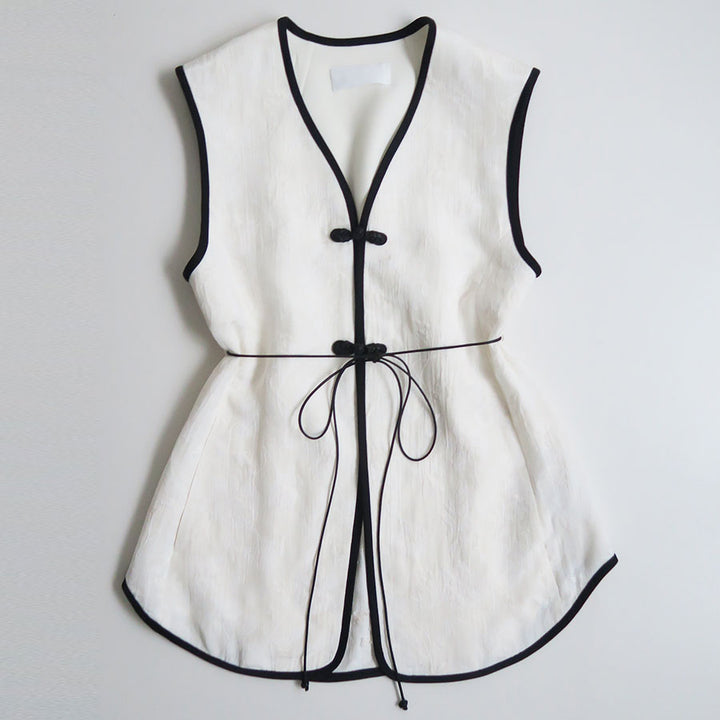 Mame Kurogouchi/マメ】Raised Jacquard Frog Button Vest MM26SS