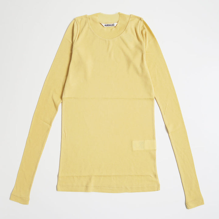 AURALEE/オーラリー】SUPER HIGH GAUGE SHEER RIB L/S TEE A00T01HFの