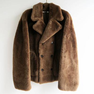【9/5からポイント10%還元】<br>【AURALEE/オーラリー】<br>STRAIGHT MERINO MOUTON FUR P-COAT <br>A25AC03MM