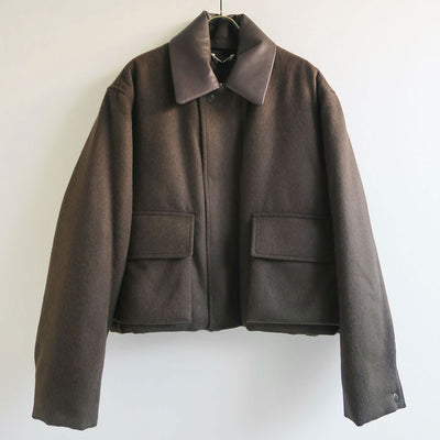 【10/3からポイント10%還元】<br>【AURALEE/オーラリー】<br>BABY CAMEL FLANNEL PADDED SHORT BLOUSON <br>A25AB06BF