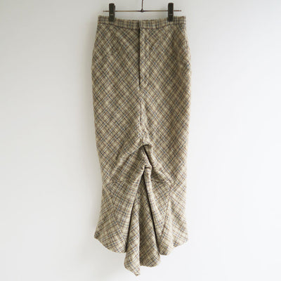 【FUMIKA UCHIDA/フミカウチダ】 <br>PLAID TWEED HOBBLE SKIRT <br>U-SK002