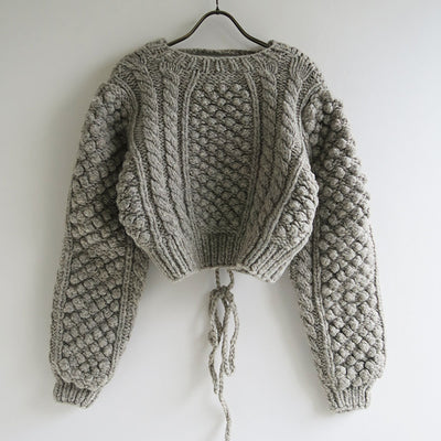 【ERIKOKATORI/エリコカトリ】<br>lace up hand knit <br>EK7-5-2