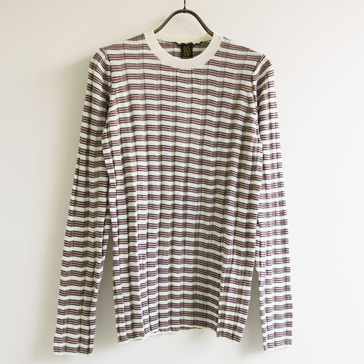 BATONER/バトナー】SOLID WOOL WIDE RIB BORDERCREW NECK BN-26FL-019