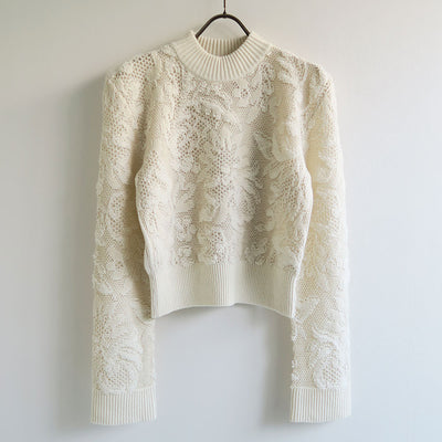 【PHOTOCOPIEU/フォトコピュー】<br>SQUARE SHOULDER LACE JACQUARD SWEATER MIRIAM <br>242MRM