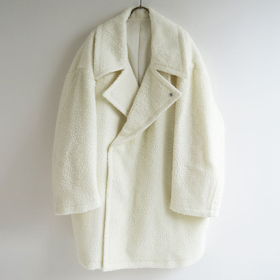 【RYU KAGA/リュウ カガ】<br>Wool boa oversized pea coat <br>85RC03D