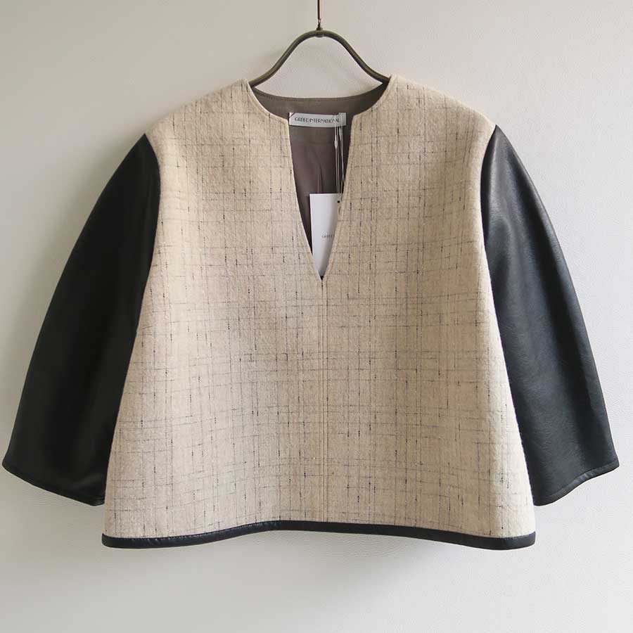【GREED/グリード】<br>KASURI Knot Slub Tweed Blouse <br>6080100039