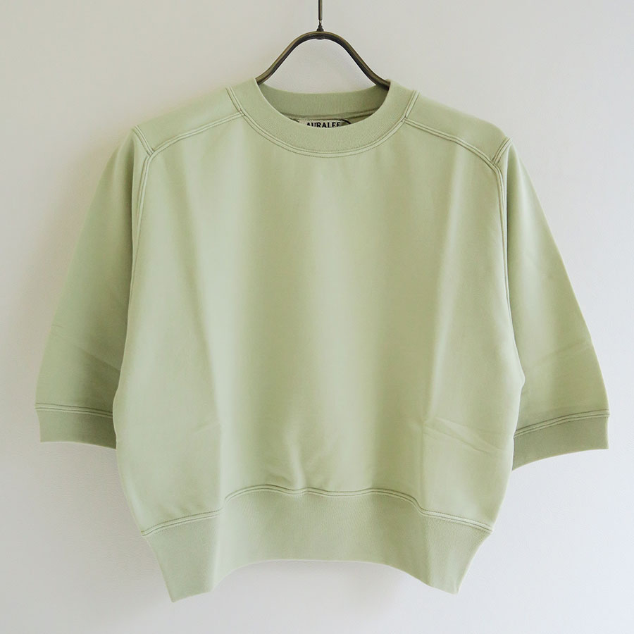 【AURALEE/オーラリー】<br>ELASTIC HIGH GAUGE SWEAT HALF SLEEVED P/O <br>A25SP04NU