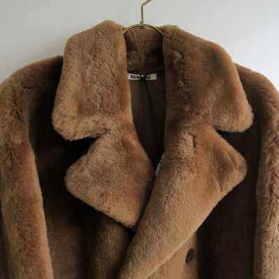 【9/5からポイント10%還元】<br>【AURALEE/オーラリー】<br>STRAIGHT MERINO MOUTON FUR P-COAT <br>A25AC03MM