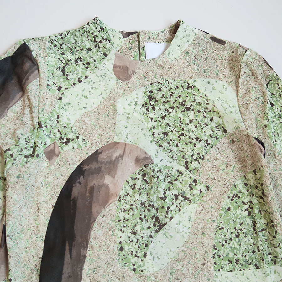 【Mame Kurogouchi/マメ】<br>Marble Print Jersey Dress <br>MM25FW-JS075