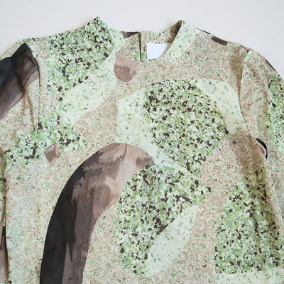 【Mame Kurogouchi/マメ】<br>Marble Print Jersey Dress <br>MM25FW-JS075