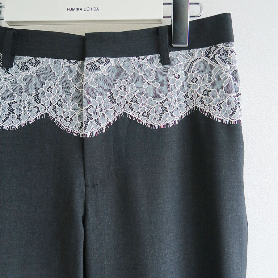 【FUMIKA UCHIDA/フミカウチダ】 <br>SUITING LACE WAIST PANTS <br>W-PT003