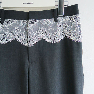 【FUMIKA UCHIDA/フミカウチダ】 <br>SUITING LACE WAIST PANTS <br>W-PT003