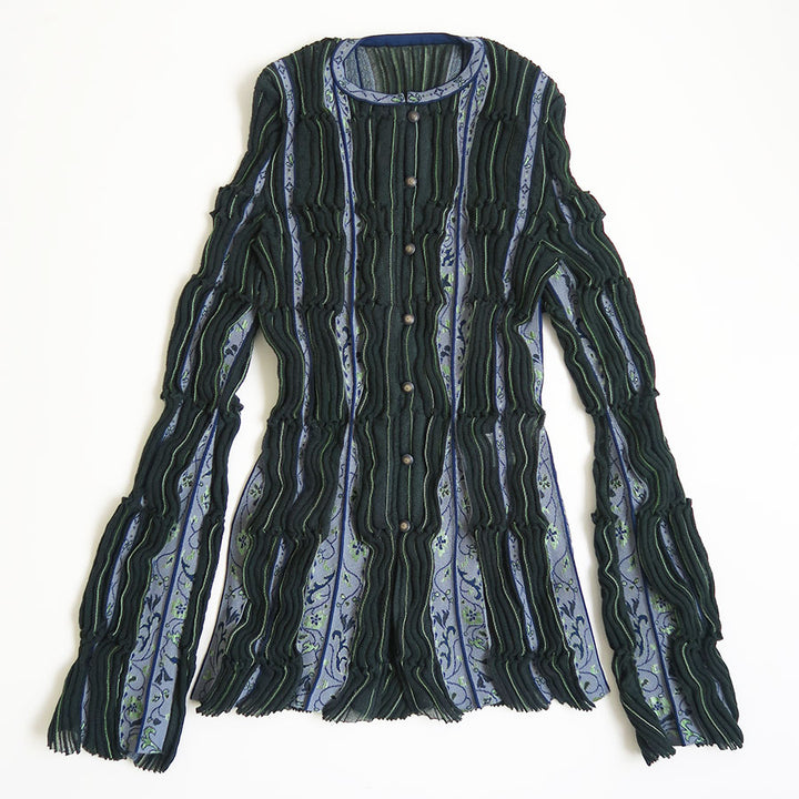 mame kurogouchi マメ　カーディガン Mame Kurogouchi/マメ】Fluid Jacquard Knit Cardigan MM26FW-KN080の