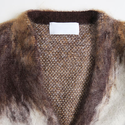 【Mame Kurogouchi/マメ】<br>Drip Glaze Pattern Mohair Knitted Cardigan <br>MM24FW-KN065