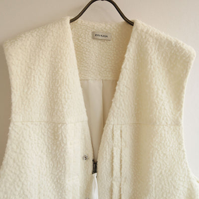 【RYU KAGA/リュウ カガ】<br>Wool boa oversized vest <br>85RL02D