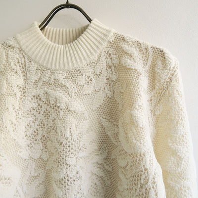 【PHOTOCOPIEU/フォトコピュー】<br>SQUARE SHOULDER LACE JACQUARD SWEATER MIRIAM <br>242MRM