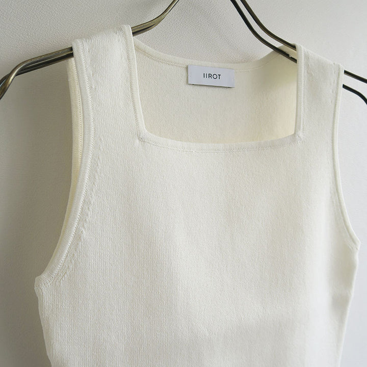 新品　IIROT スクエットネック 和紙　ホワイトタンクトップ IIROT/イロット】Paper Tank Top 030-025-KT001の通販 「ONENESS
