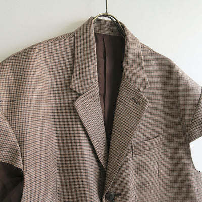 【RYU KAGA/リュウ カガ】<br>Wool flannel cropped chesterfield vest <br>85RC01D