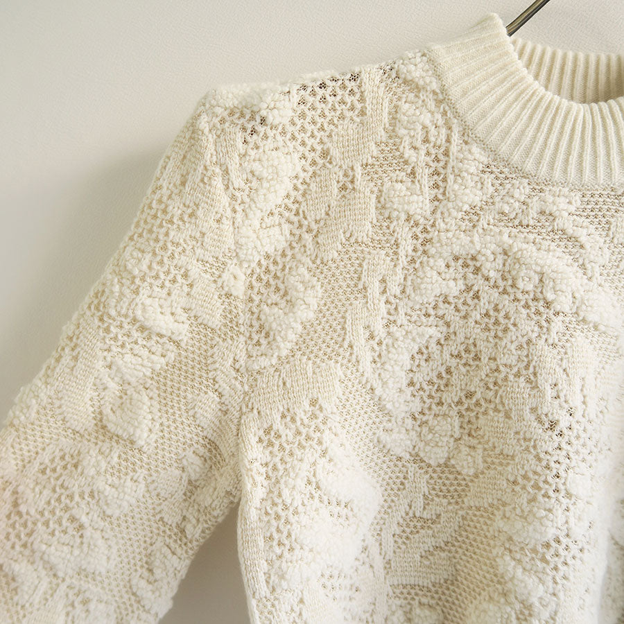 【PHOTOCOPIEU/フォトコピュー】<br>SQUARE SHOULDER LACE JACQUARD SWEATER MIRIAM <br>242MRM