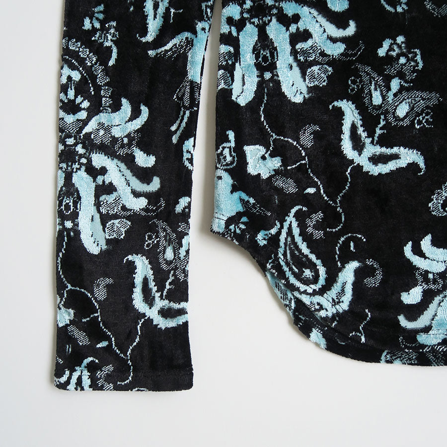 【Mame Kurogouchi/マメ】<br>Velour Jersey Top <br>MM25FW-JS097
