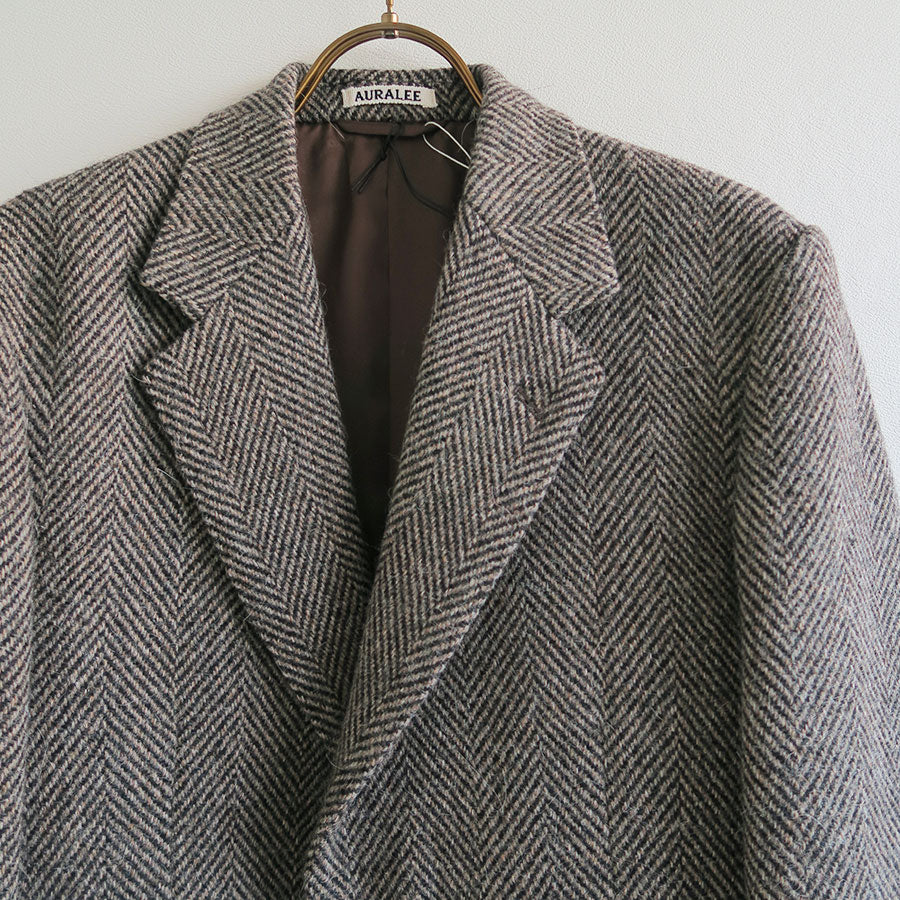 【AURALEE/オーラリー】<br>LAMA SHETLAND WOOL TWEED OVER JACKET <br>A24AJ06LS