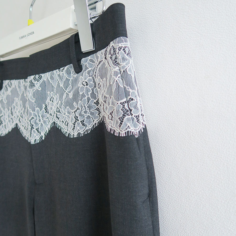 【FUMIKA UCHIDA/フミカウチダ】 <br>SUITING LACE WAIST PANTS <br>W-PT003