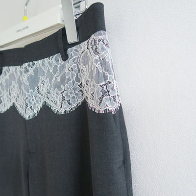 【FUMIKA UCHIDA/フミカウチダ】 <br>SUITING LACE WAIST PANTS <br>W-PT003