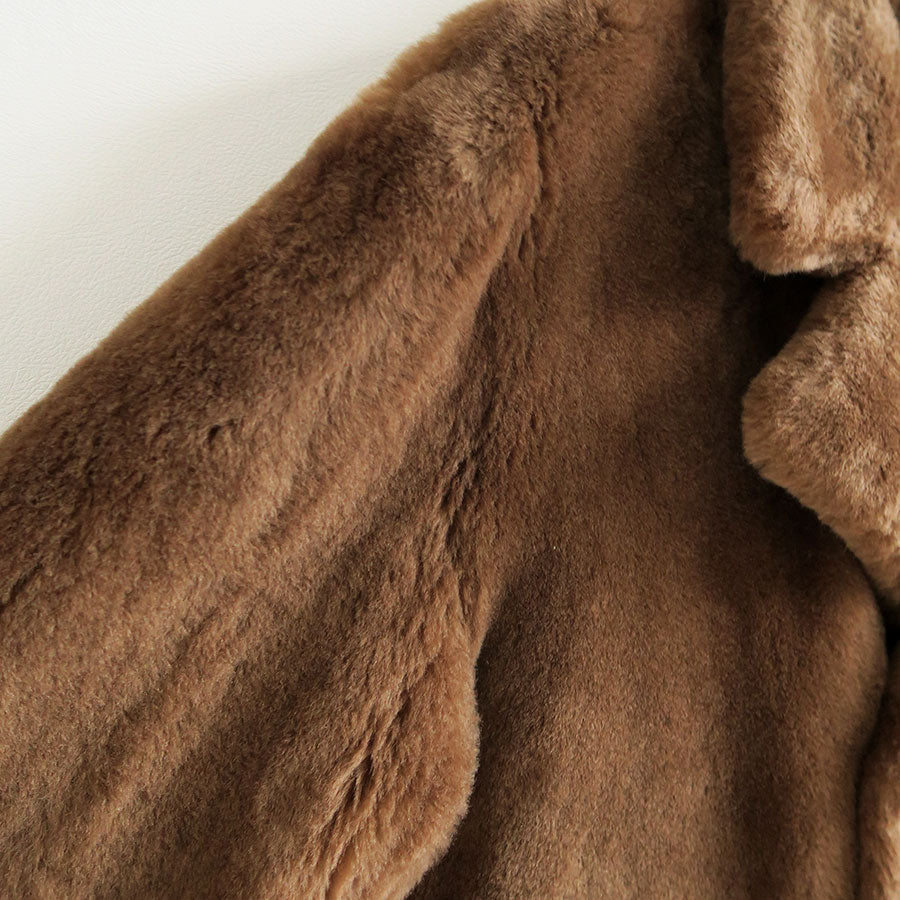【9/5からポイント10%還元】<br>【AURALEE/オーラリー】<br>STRAIGHT MERINO MOUTON FUR P-COAT <br>A25AC03MM
