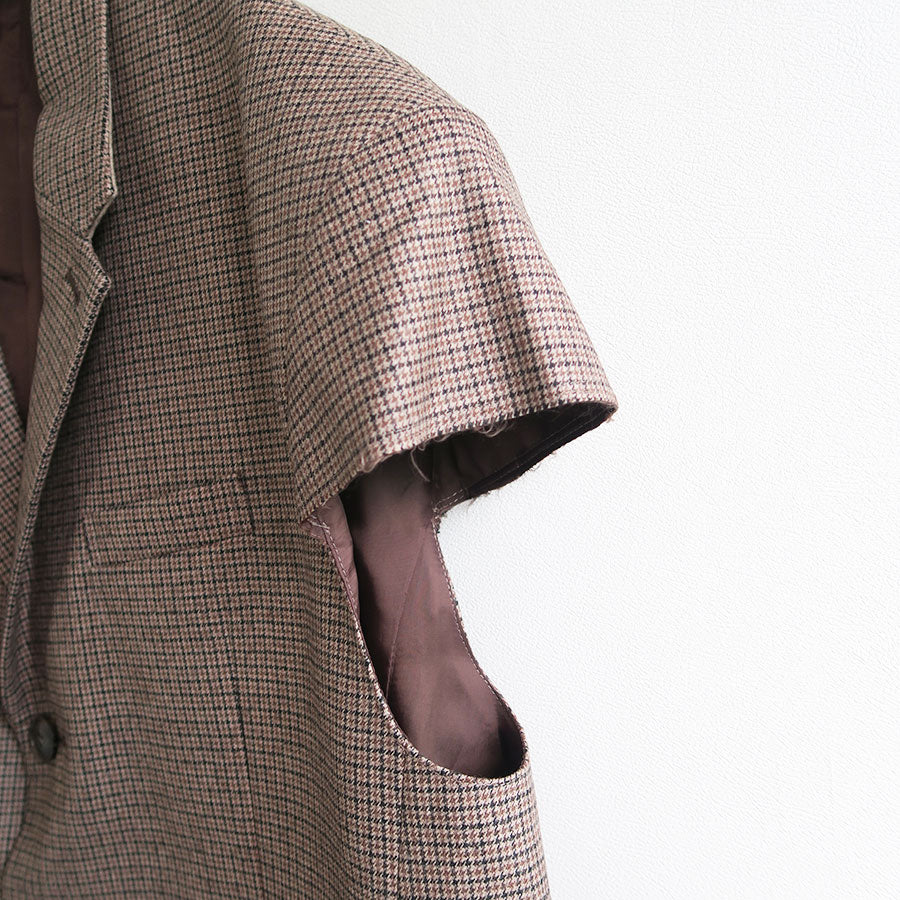 【RYU KAGA/リュウ カガ】<br>Wool flannel cropped chesterfield vest <br>85RC01D