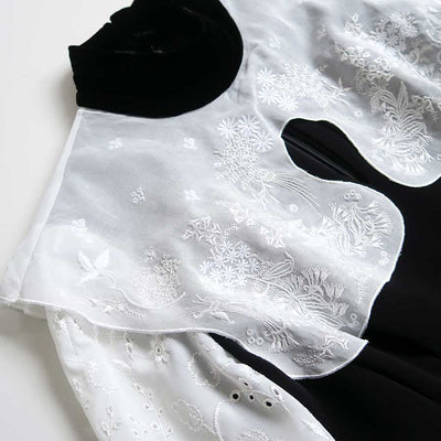 【Mame Kurogouchi/マメ】<br>Triacetate Georgette Embroidery Collar Dress <br>MM25FW-DR102