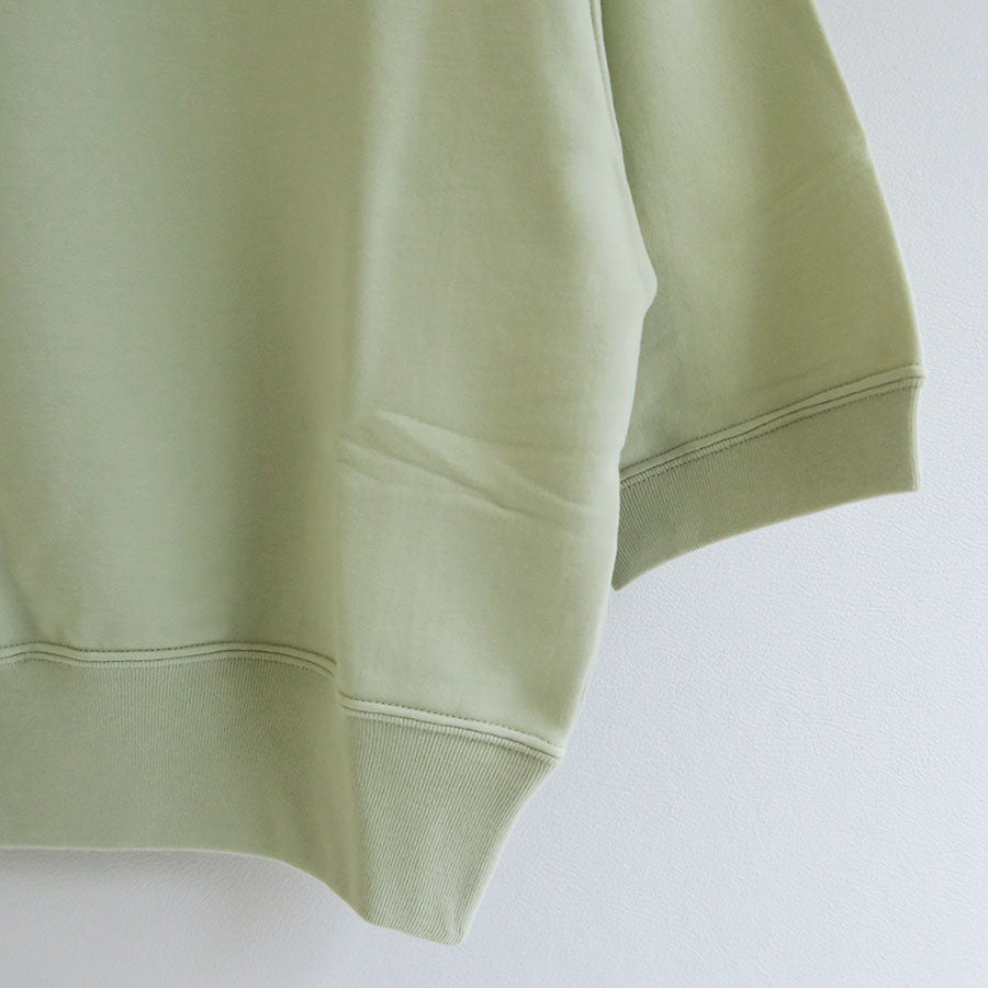 【AURALEE/オーラリー】<br>ELASTIC HIGH GAUGE SWEAT HALF SLEEVED P/O <br>A25SP04NU