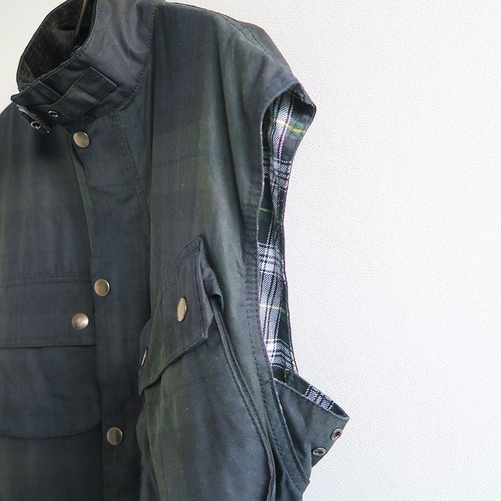 FUMIKA UCHIDA/フミカウチダ】OILED TARTAN PLAID SLEEVELESS HUNTER