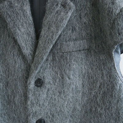 【RYU KAGA/リュウ カガ】<br>Mohair shaggy cropped chesterfield vest <br>85RC02D