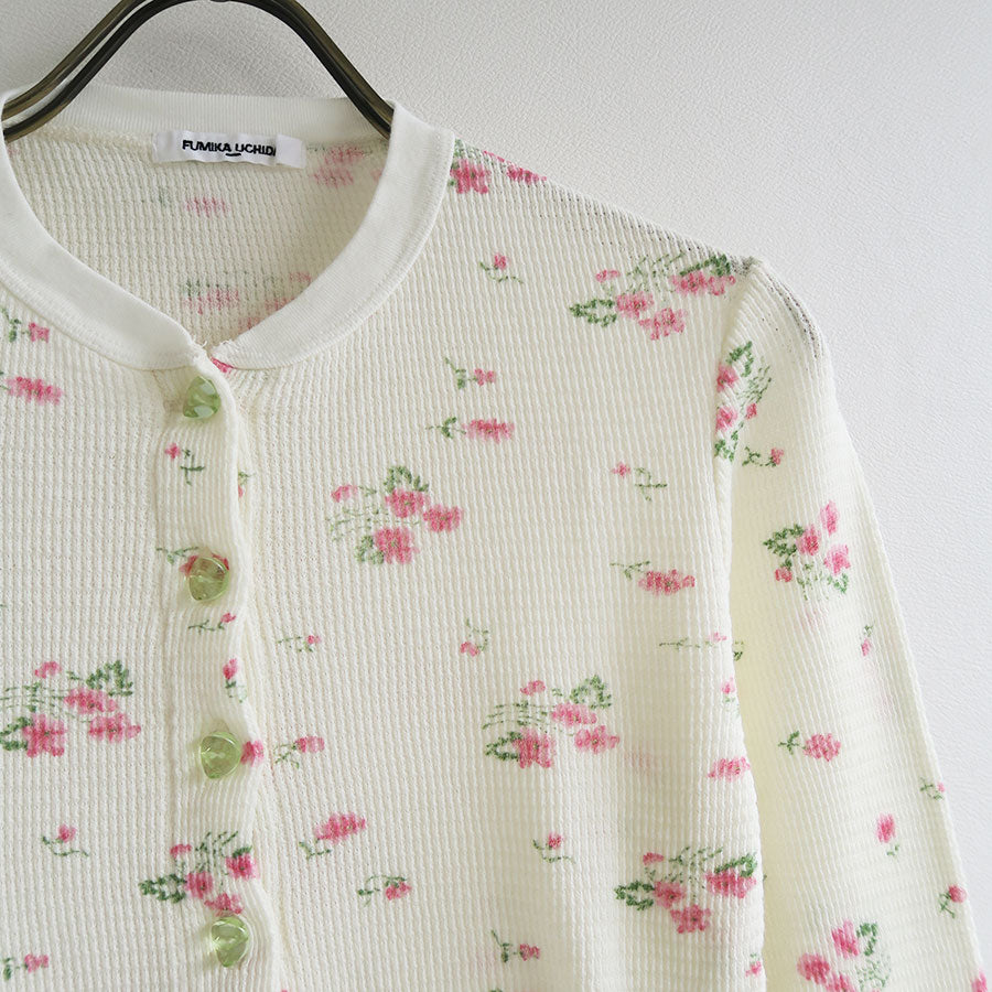 FUMIKA UCHIDA/フミカウチダ】Floral print waffle cardigan X-UW003の